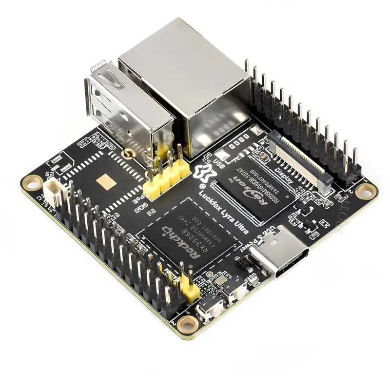 Luckfox Lyra Ultra RK3506B OnBoard EMMC-8GB Mic Option WiFi6 /PoE Audio Display Port development board,emmc module