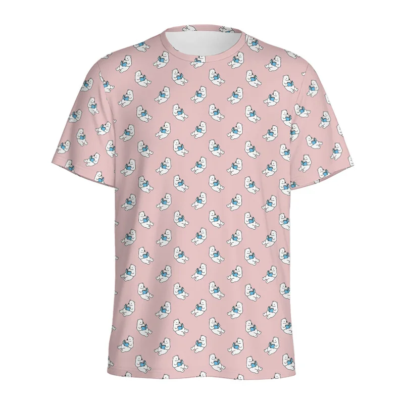 thumbnail image 1 of Bonita camiseta con estampado 3D de oso polar para hombre, camiseta con gráfico de animales de verano para niños, camiseta de manga corta con cuello redondo para mujer, camiseta de gran tamaño, 1 of 5
