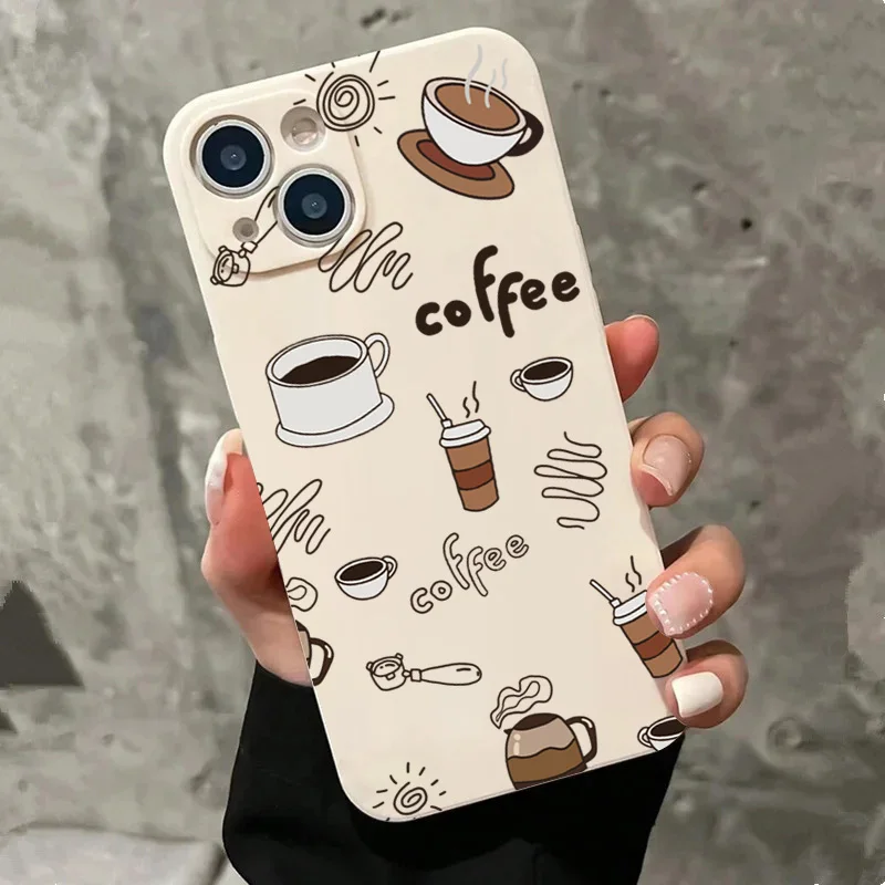 Croissant Coffee Pattern Phone Case Cover