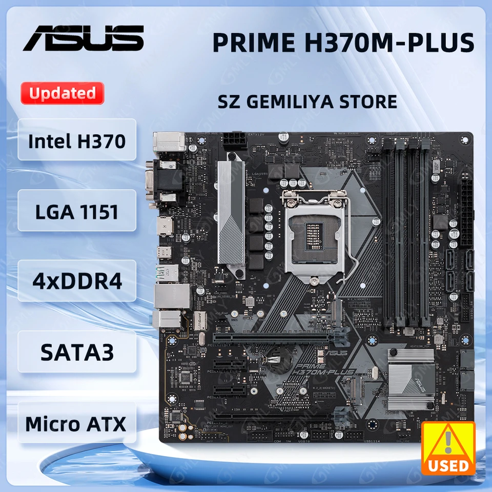 ASUS PRIME H370M-PLUS Motherboard Intel H370 LGA1151 Support i5