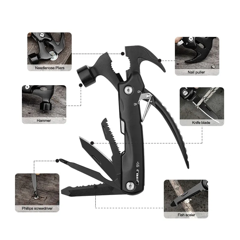 Hammer Multitool Christmas Gifts for Father Men Survival Camping Essentials Survival Gadgets 4