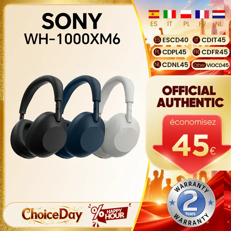 Słuchawki Sony WH-1000XM6 EU za $355.19 / ~1321zł