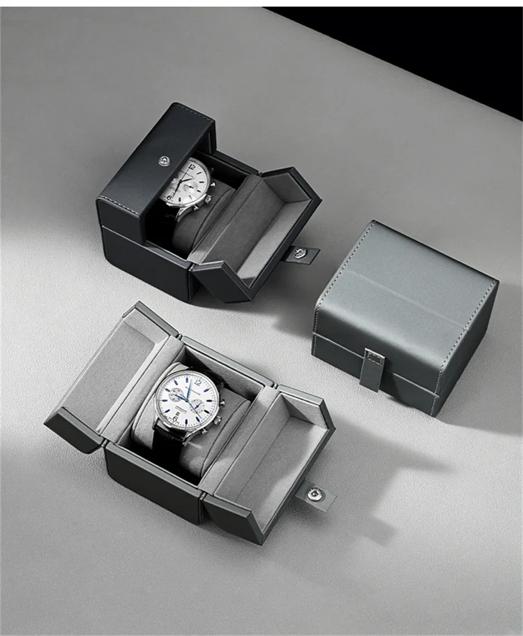Luxury Leather Watch Display Case With Double Opening Design_voghion.com