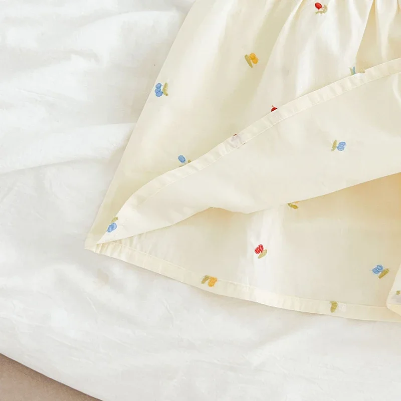 Cute Girls Summer Dresses Lace Collar Baby Bodysuits