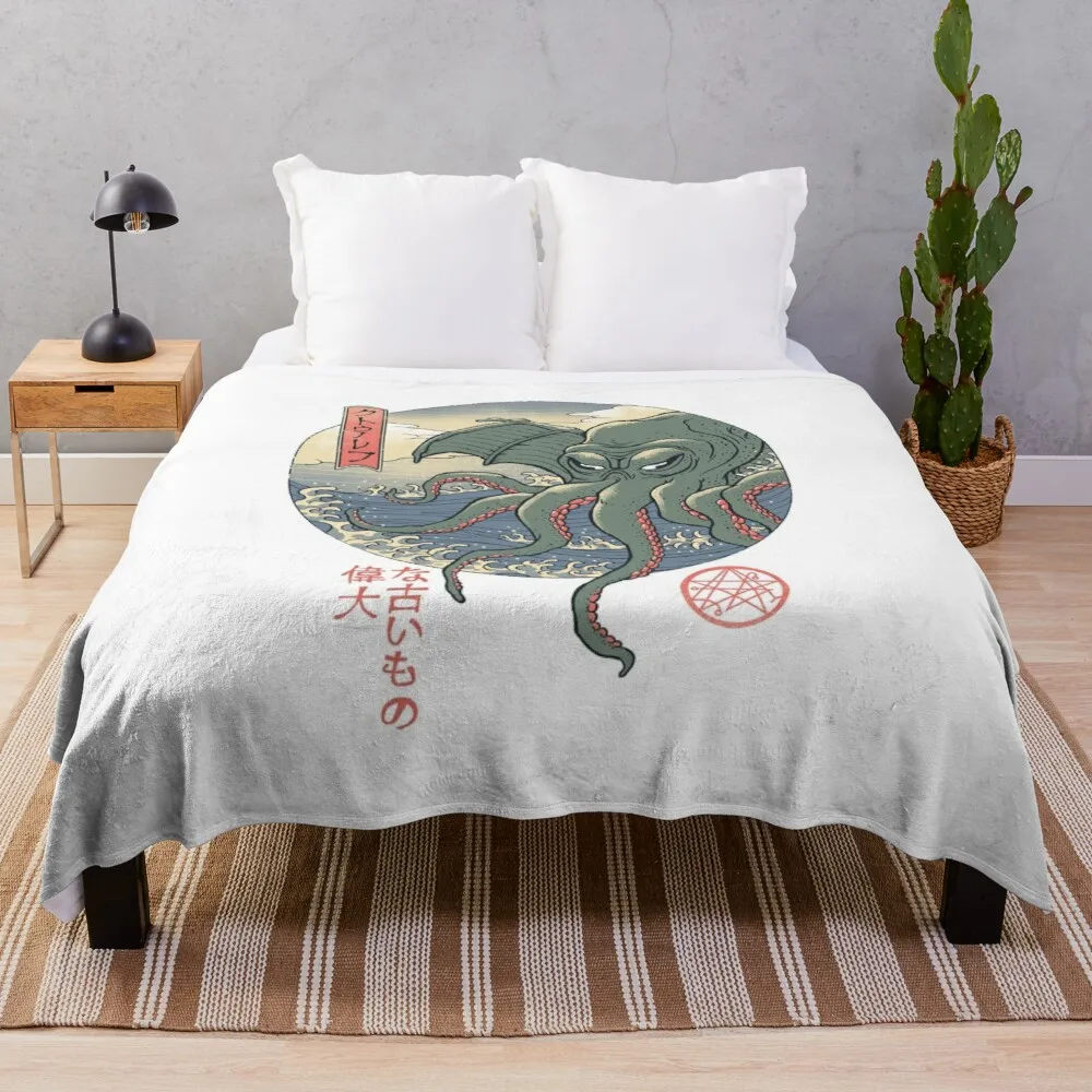 

Cthulhu Ukiyo-e Throw Blanket Throw And Blanket
