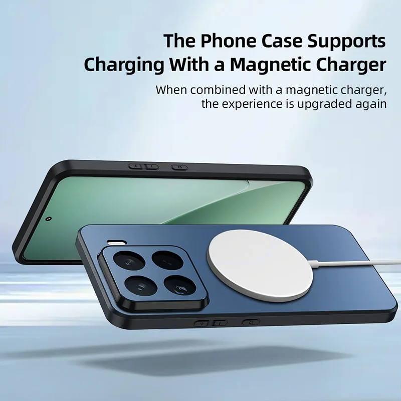Luxury Magnetic Wireless Charging Case - Anti-Shock Matte Protective Cover
