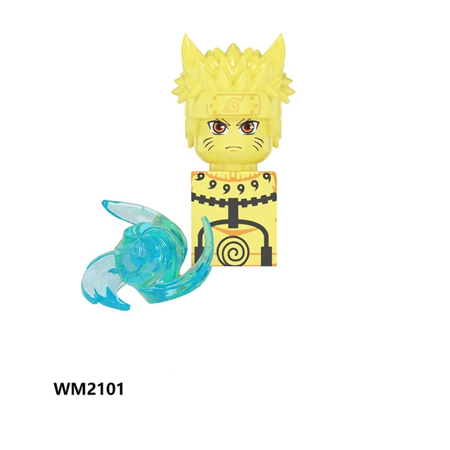 Naruto Sasuke Kakashi Akatsuki bricks Building Blocks Anime cartoon Mini Action Figures Heads Assembly Toys kids Birthday Gifts Sand Green