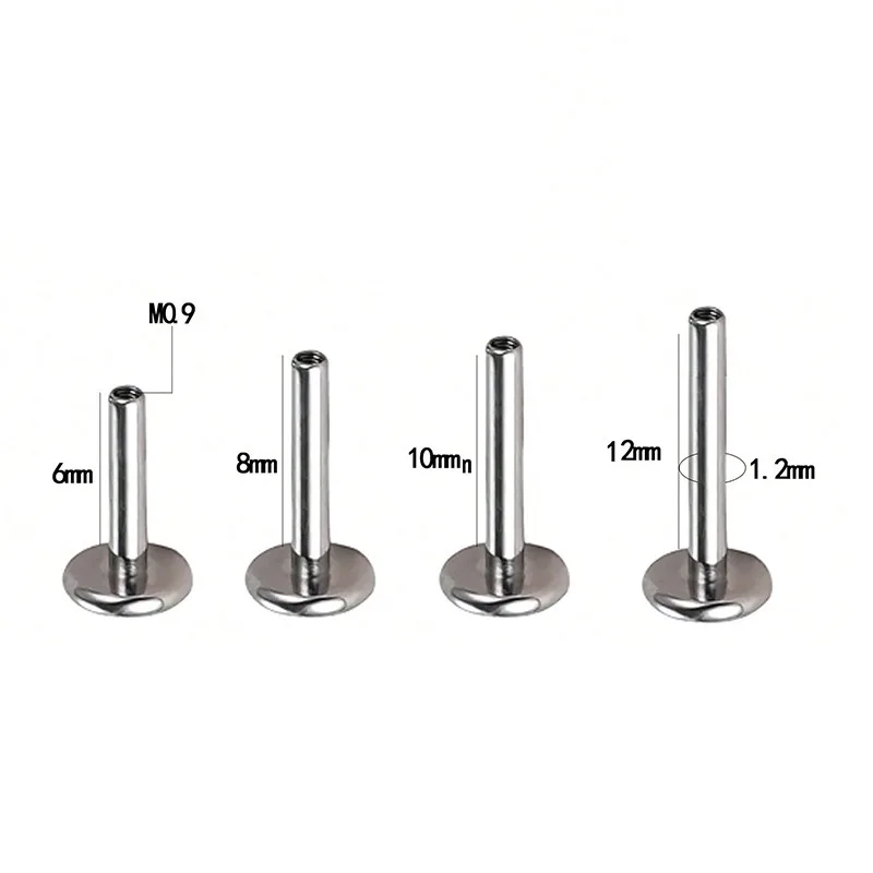 Base ASTM F136 Titanium Jewelry Push In Tunnel Nose Rings Ear Lip Studs Labret Body Piercing Accessories