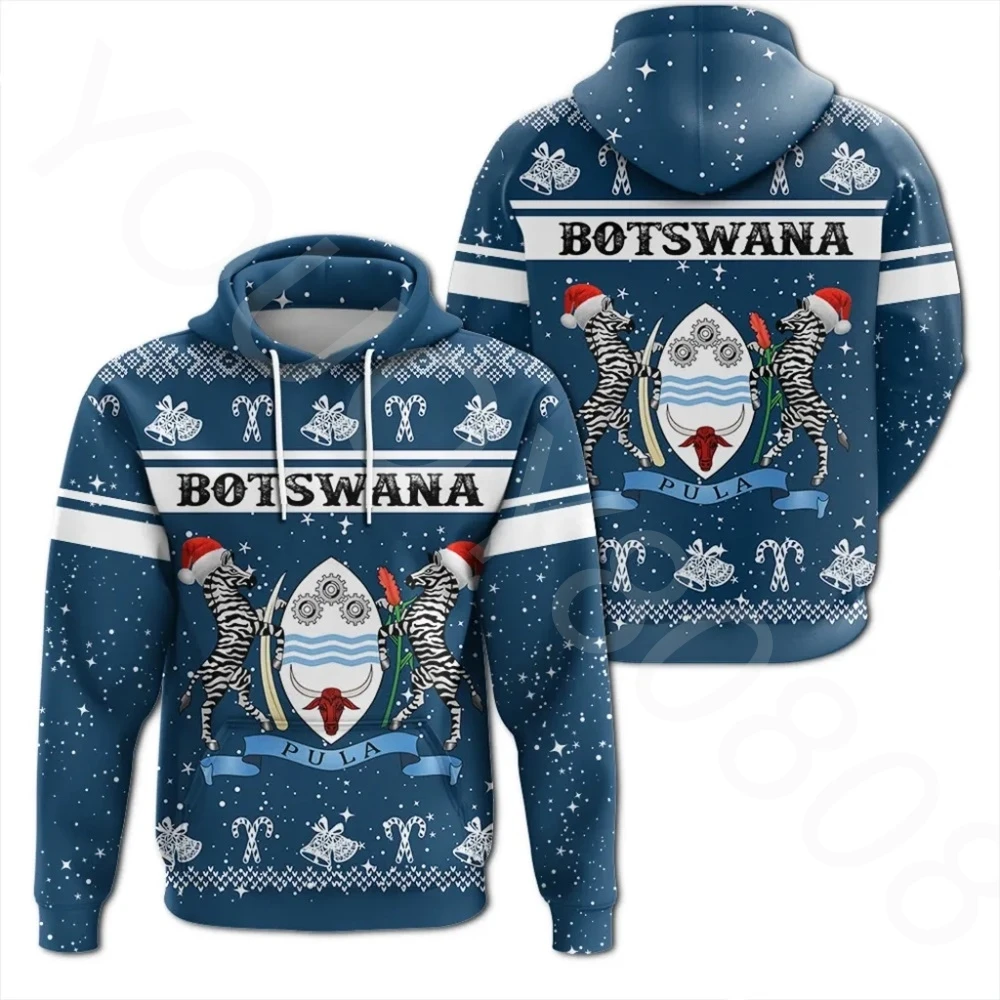 

African Region Men's Hoodie Sweater Casual Vintage Hoodie Botswana Sweater 3D Printed Casual Hoodie Christmas