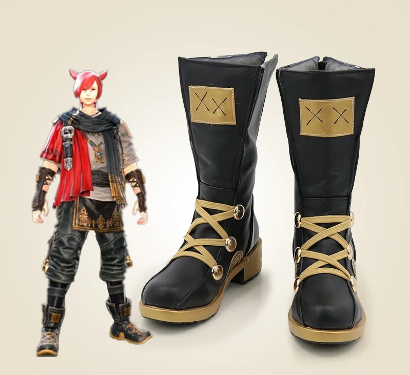

Final Fantasy G'raha Tia Naha Cosplay Boots Men Boys Halloween Carnival Shoes
