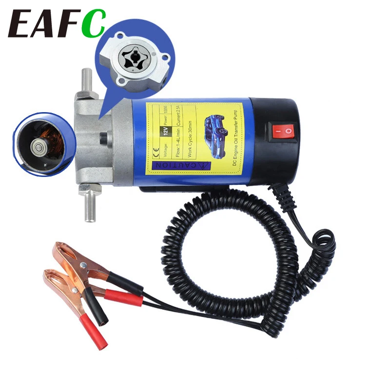 12V Electric Pump oil transfer pump oil extractor pump oil pump electric pump Scavenge Suction Transfer Change Pump Motor Oil Diesel Extractor Pump 100W 4L for Car Motorcycles Boats