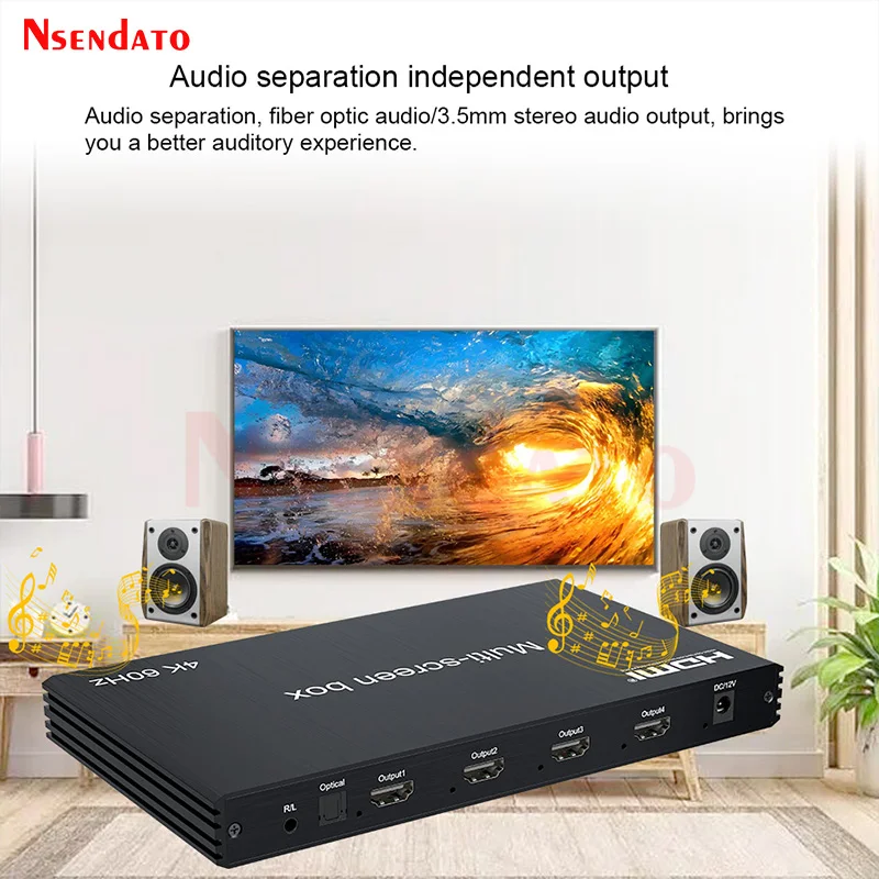 4K 60Hz HDMI DP Video Multi-Screen Box 2X2 HDMI Video Vall Controller Splicer 1x3 1x4 2x1 3x1 4x1 for TV PC Monitor Projector