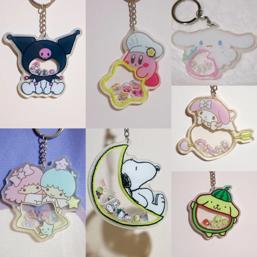 

Original Sanrio Anime Around Ins Girl Cute Mymelody Cinnamoroll Acrylic Decorative Pendant Keychain Girlfriend Holiday Gift