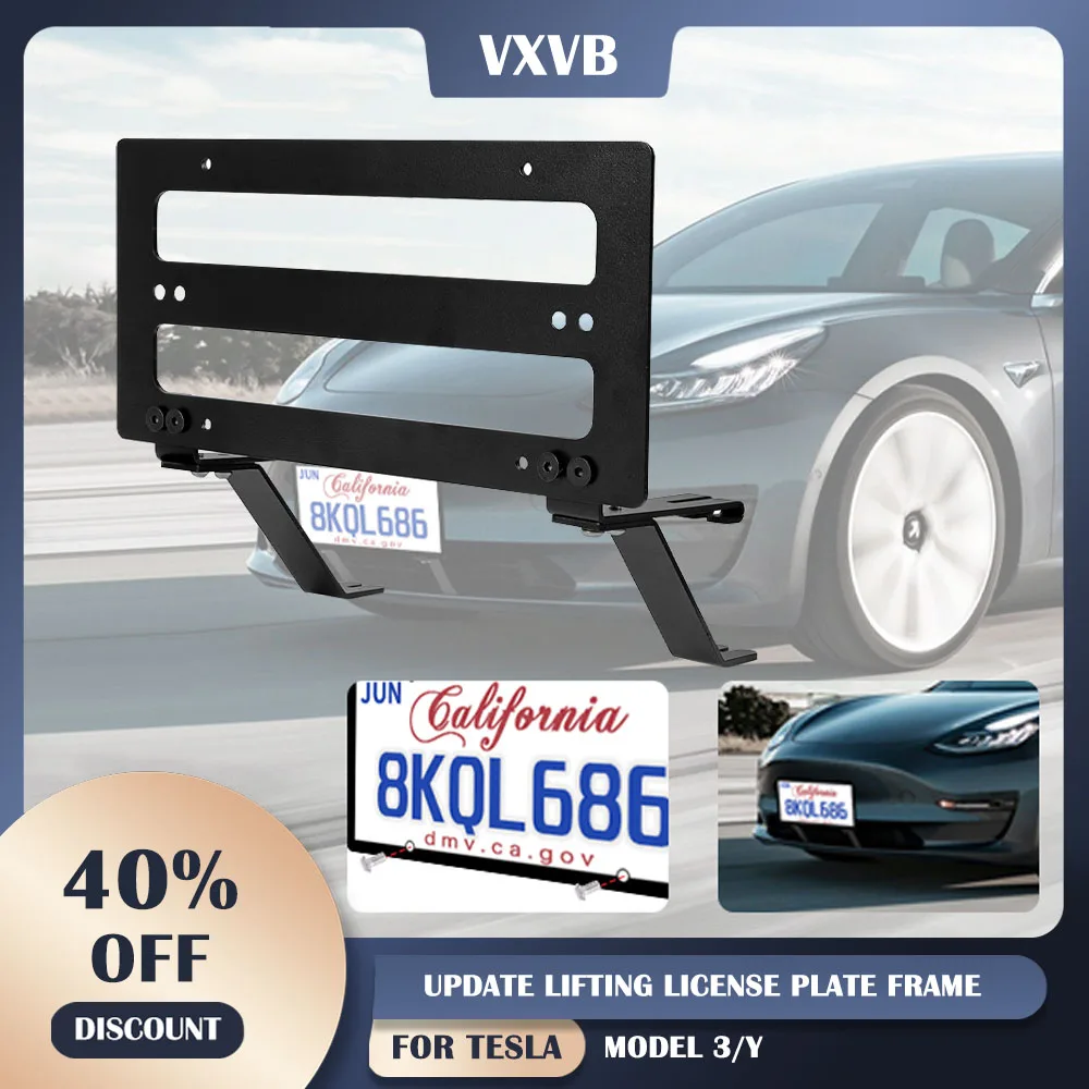 

ModelY Update Lifting License Plate Frame Portable American Standard For Tesla Model 3 Y 2023 Accessories Interior Parts Model3