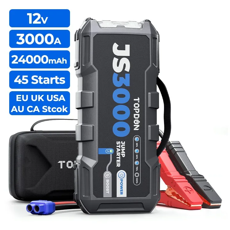 

TOPDON Js3000 Jumpstarter 12V Jump Starter 3000K Amp 24000mah Power Bank Auto Motorcycle Truck Car Jump Starter Start 3000 Peak