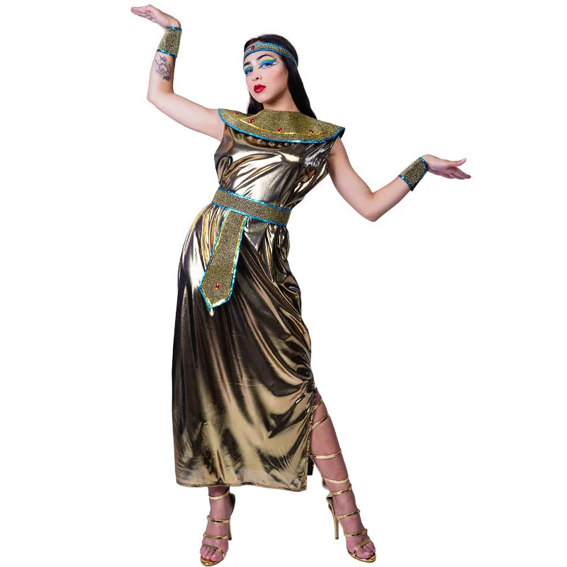 

Ancient Sexy Goddess Egyptian Cleopatra Dress Egypt Queen Cosplay Halloween Costume For Women Club Party Fancy Dress