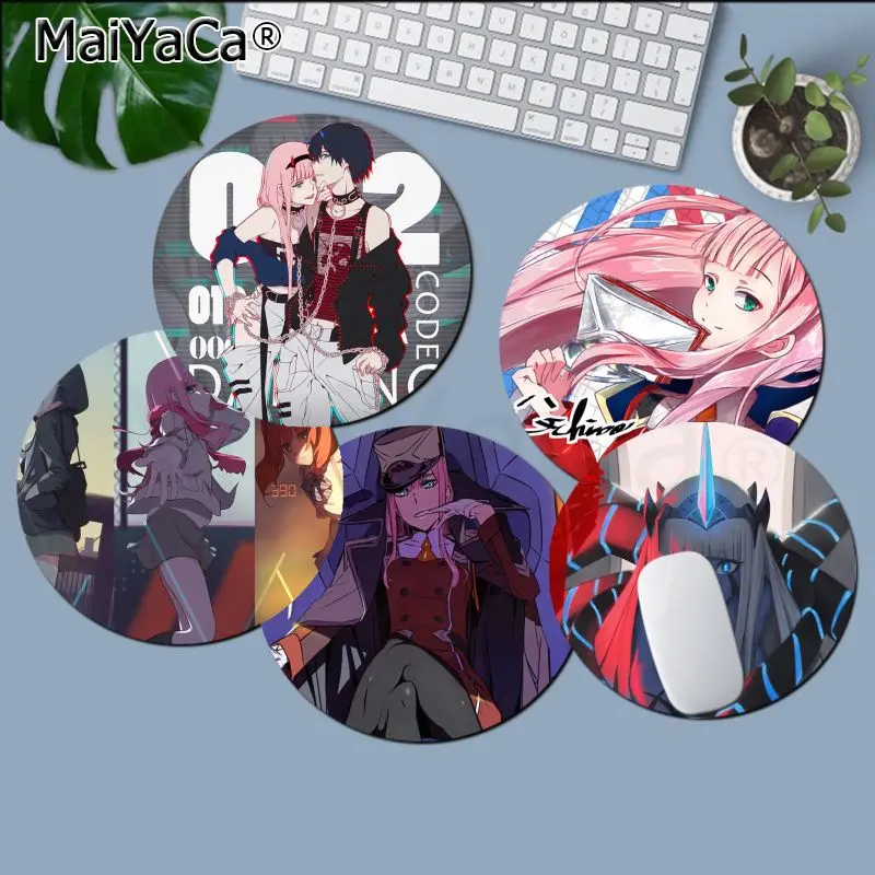 

Anime Darling in the FranXX Mousepad Round Custom Skin Office Computer Table Keyboard Laptop Non-slip Office Desk Accessories
