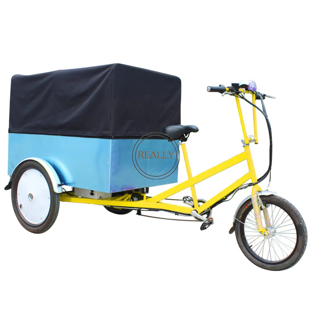 

Hot Selling 6/7 Speeds Pedal Three Wheels Dutch Cargo Bike No Electric Bakfiet For Adult Courier Goods Tricycle Big Capacity