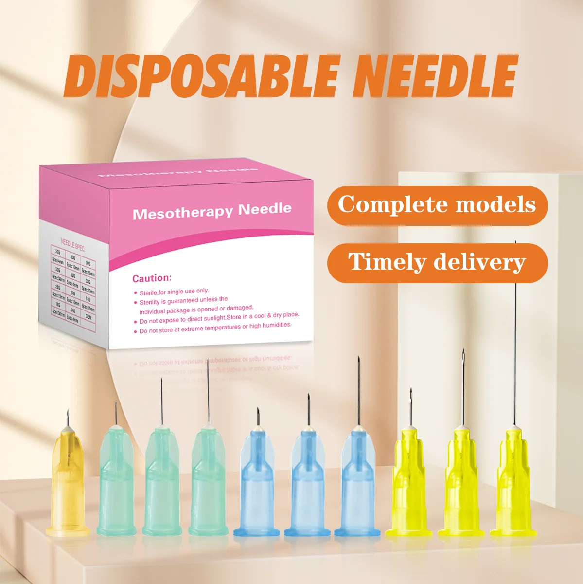 Painless Small Meso Needle Stainless Steel Disposable Sterile Micro 23G 25G 27G 30G 34G Needle for mesotharapy