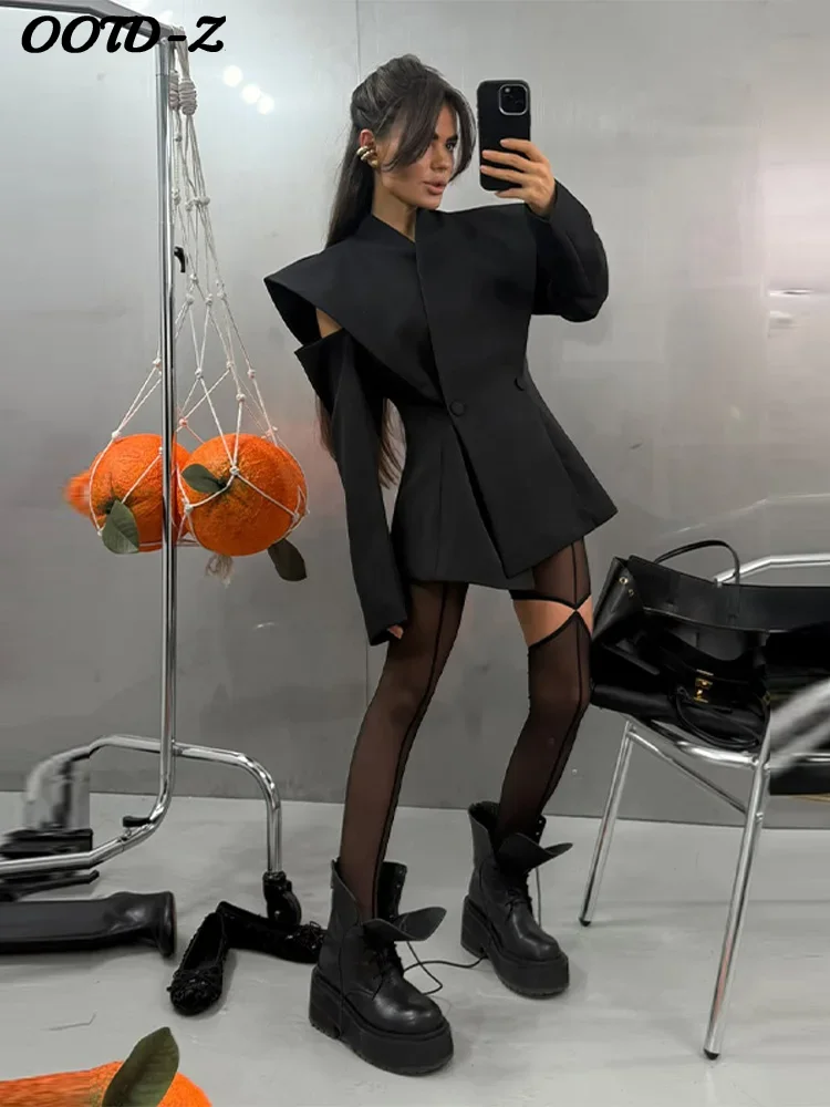 Blazer Chic déconstruit pour femmes, moderne, manches longues, bouton cintré à la taille, veste pour dames, mode printemps 2026, manteau Highstreet