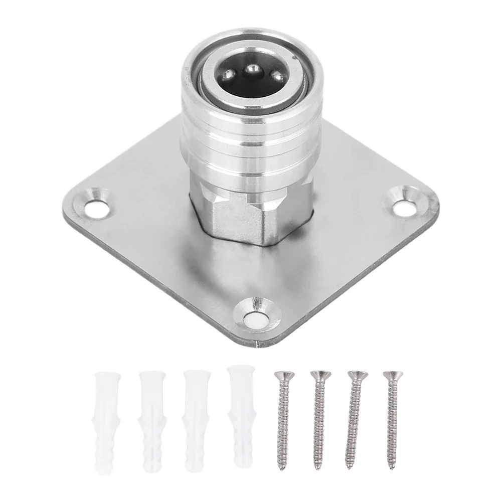 Automatic Foam Cannon Nozzle Tip Holder with 1/4 Quick Connect Foam Cannon Wall Mount Stainless Steel Pressure Washer Gun Rack 3