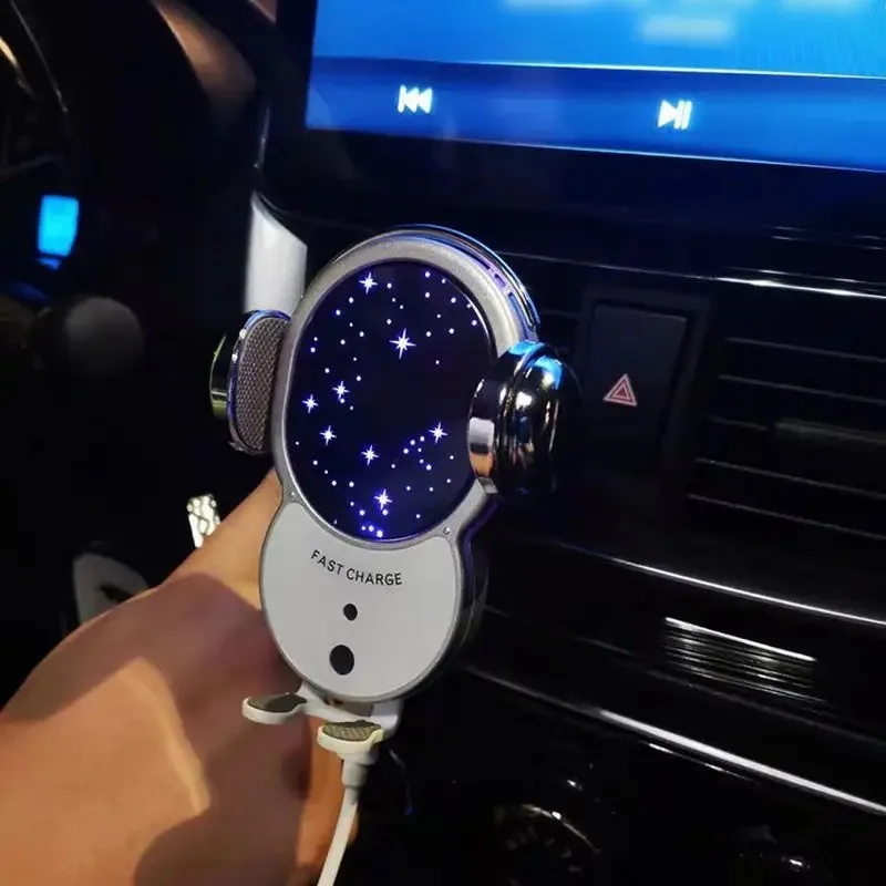 

Полностью автоматический индукционный Автомобильный держатель для телефона, автомобильное беспроводное зарядное устройство, автомобильный держатель для воздуховода с поддержкой навигационной рамы
