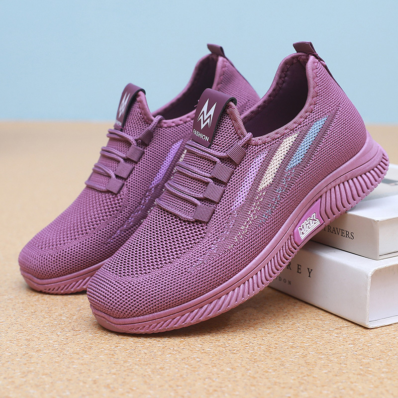 Shoes Women's New Soft-soled Casual Sports Women's Shoes Breathable Single Shoes Fly-woven Mesh Shoes Running Shoes Women