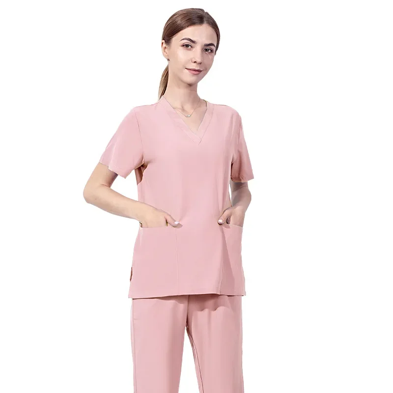 Hot Style Doctor Operating Room Overalls Summer Short-sleeved Elastic Quick-drying Beauty Salon Nurse Uniform