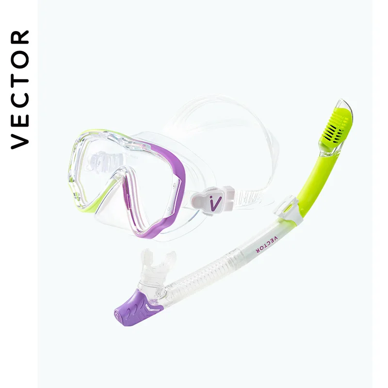 VECTOR Professional Snorkel Diving Mask and Snorkels Goggles Glasses Diving Swimming Easy Breath Tube Set Snorkel Mask 3