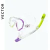 VECTOR Professional Snorkel Diving Mask and Snorkels Goggles Glasses Diving Swimming Easy Breath Tube Set Snorkel Mask 3