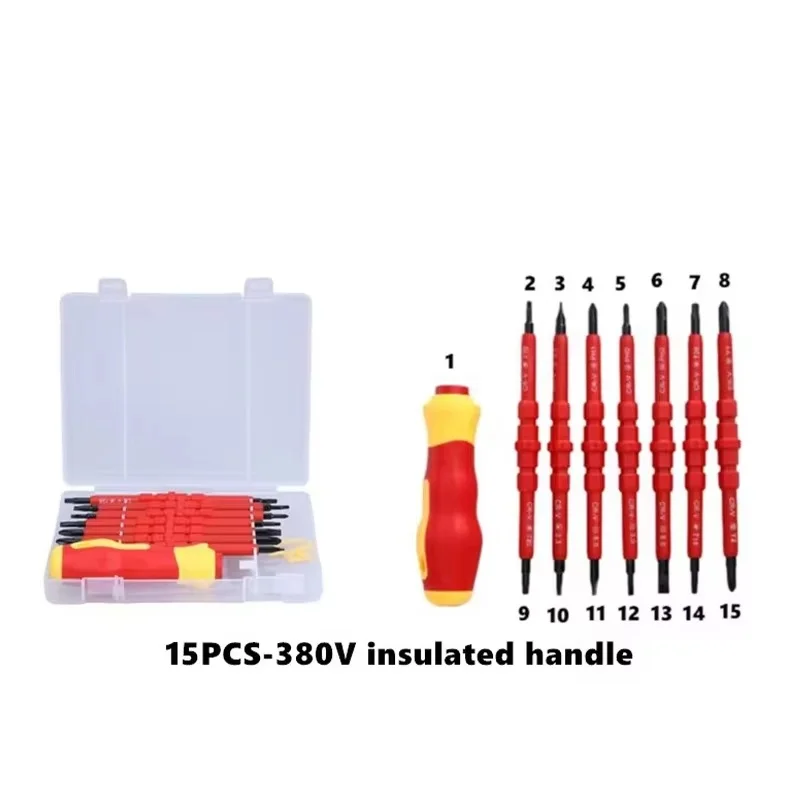 Professional Electrician's Screwdriver Kit with Insulated Handles, Magnetic Tips, and High Safety Rating