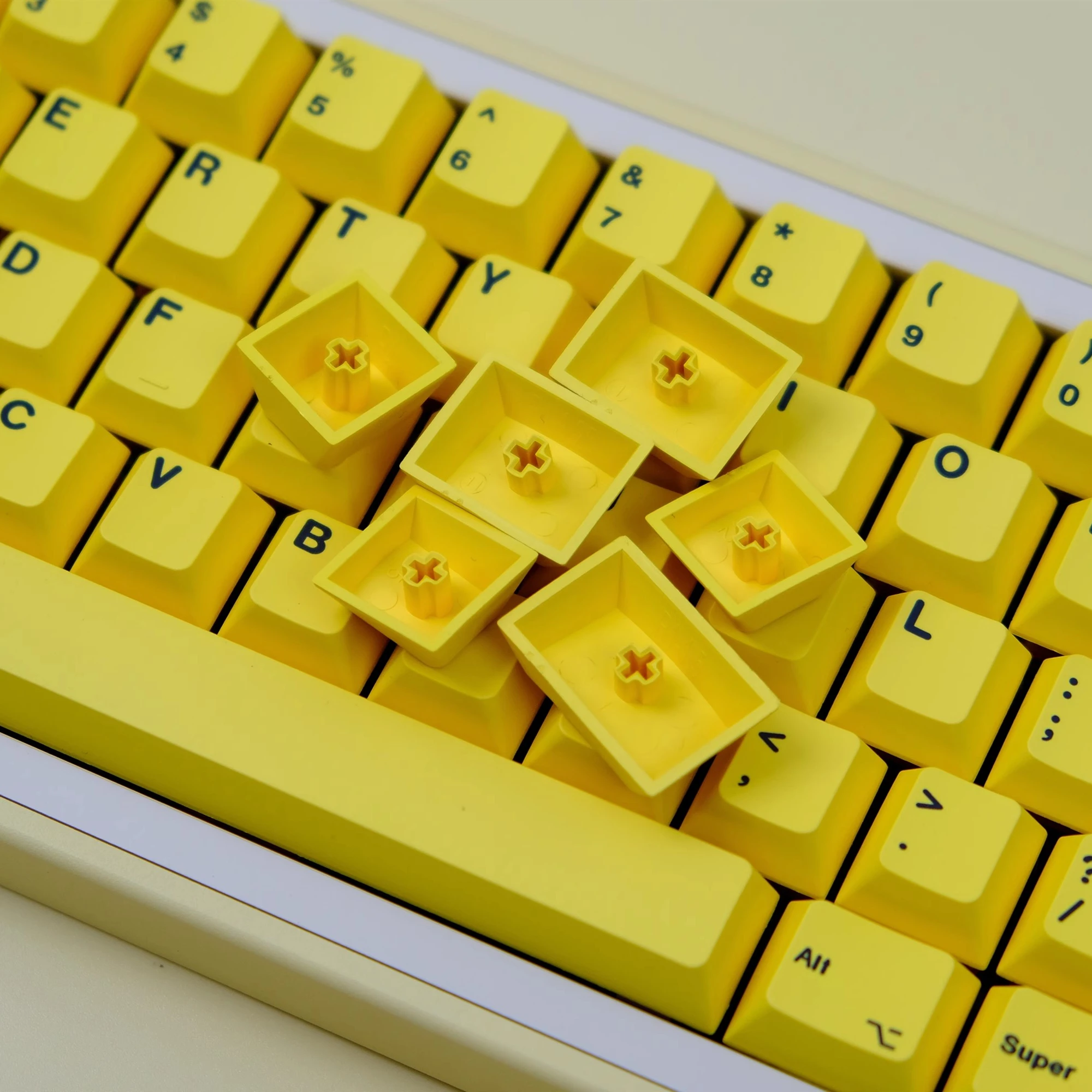 Mac Ícone Gmk Rgby Amarelo Keycaps Pbt Dye Subbed Key Caps Cherry Perfil Keycap 2.25u 2.75u 7u Barra de Espaço para Alice 75 96 98 Set - Imagem 3