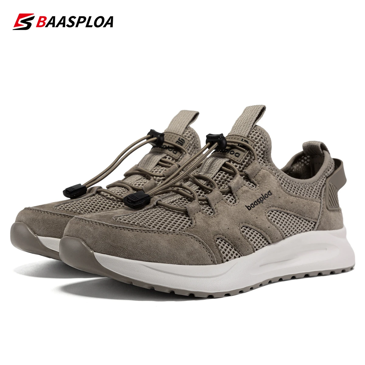 

2024 Baasploa Men Shoes Mesh Top Breathable Walking Shoes Casual Sneakers Outdoor Comfort Men Lightweight Sports Non-Slip Shoes