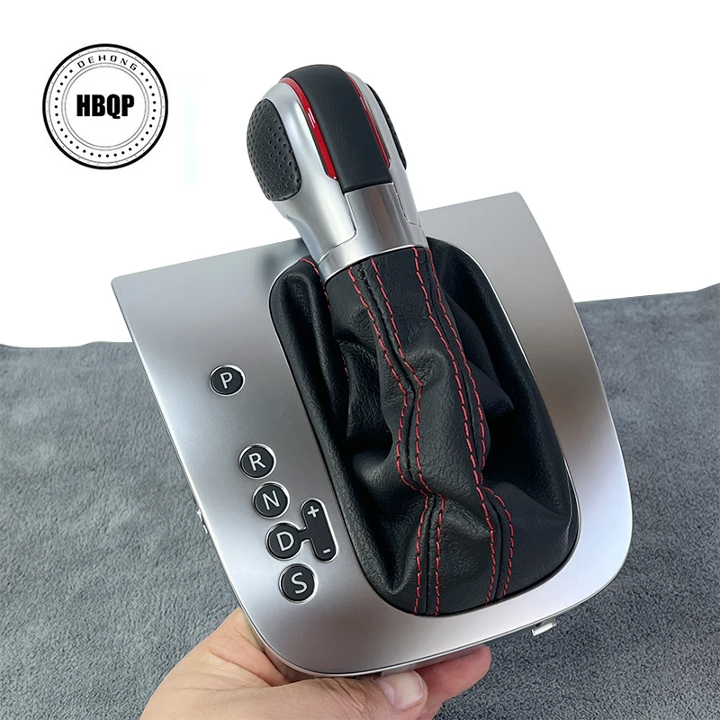 

Leather red line Stitching AT DSG Gear Shift Knob Lever Cover For Golf 6 MK6 G T I Jetta MK6 GLI EOS