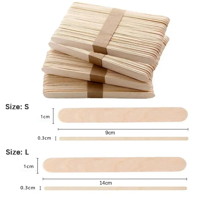 50Pcs Wooden Ice Cream Popsicle Stick Natural Wooden Sticks Wood Craft Pop Popsicle Sticks Ice Cream Lolly Stick