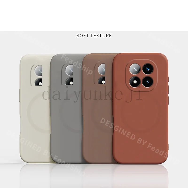 Magnetic Silicone Phone Case with Screen Protector and Wireless Charging Compatibility
