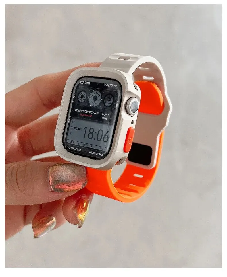 Candy Silikonhülle + Armband für Apple Watch Serie 9 45 mm Band 8 7 42 mm 41 mm SE 6 5 4 3 2 1 44 mm 40 mm 38 mm iwatch Ultra 2 49 mm – Detail 15