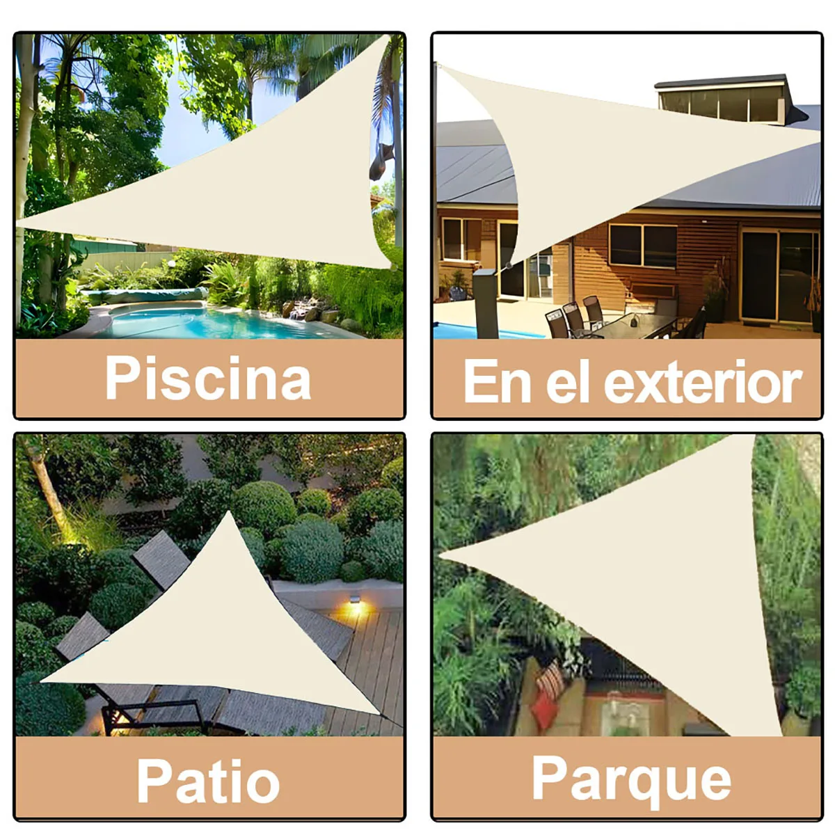 Sun Shade Sail Shade Sail Triangle Shade Waterproof UV Protection Sun Awning Garden Beach Patio Canopy