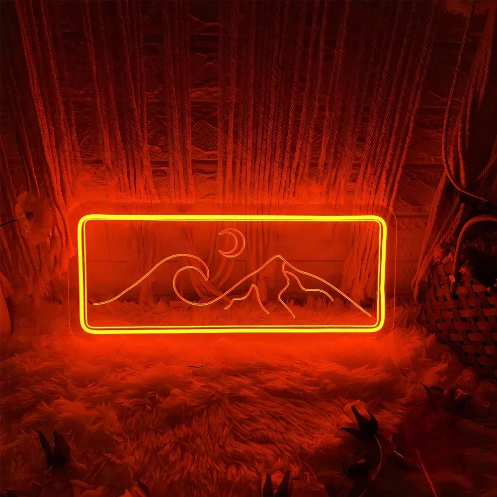 

Mounatin Neon Sign Engrave Customized Personalize LED Lights For Bedroom Decoration Home Decor Gamer Lighting Neon on The Walls