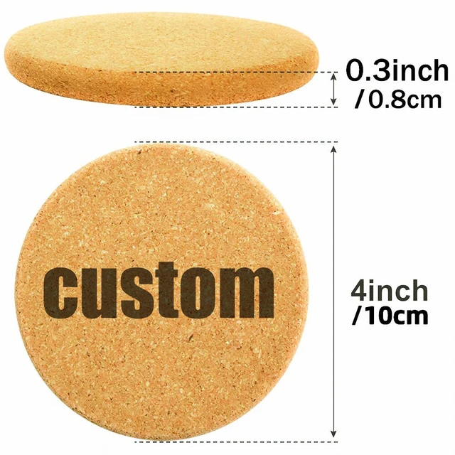 Uxcell 6 Inch Dia Round Wooden Cork Coasters Absorbent Drink Mats Yellow 6  Pack