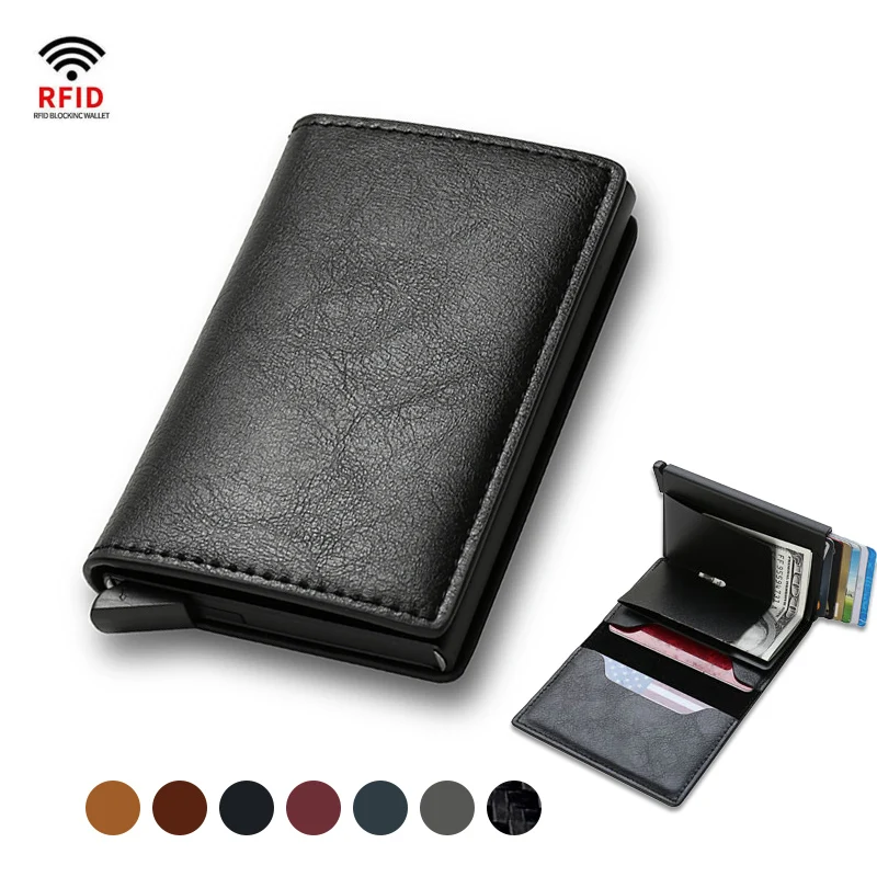 Porte-cartes Mince En Cuir Véritable – Pince à Billets Magnétique – Homme/Femme – Neuf