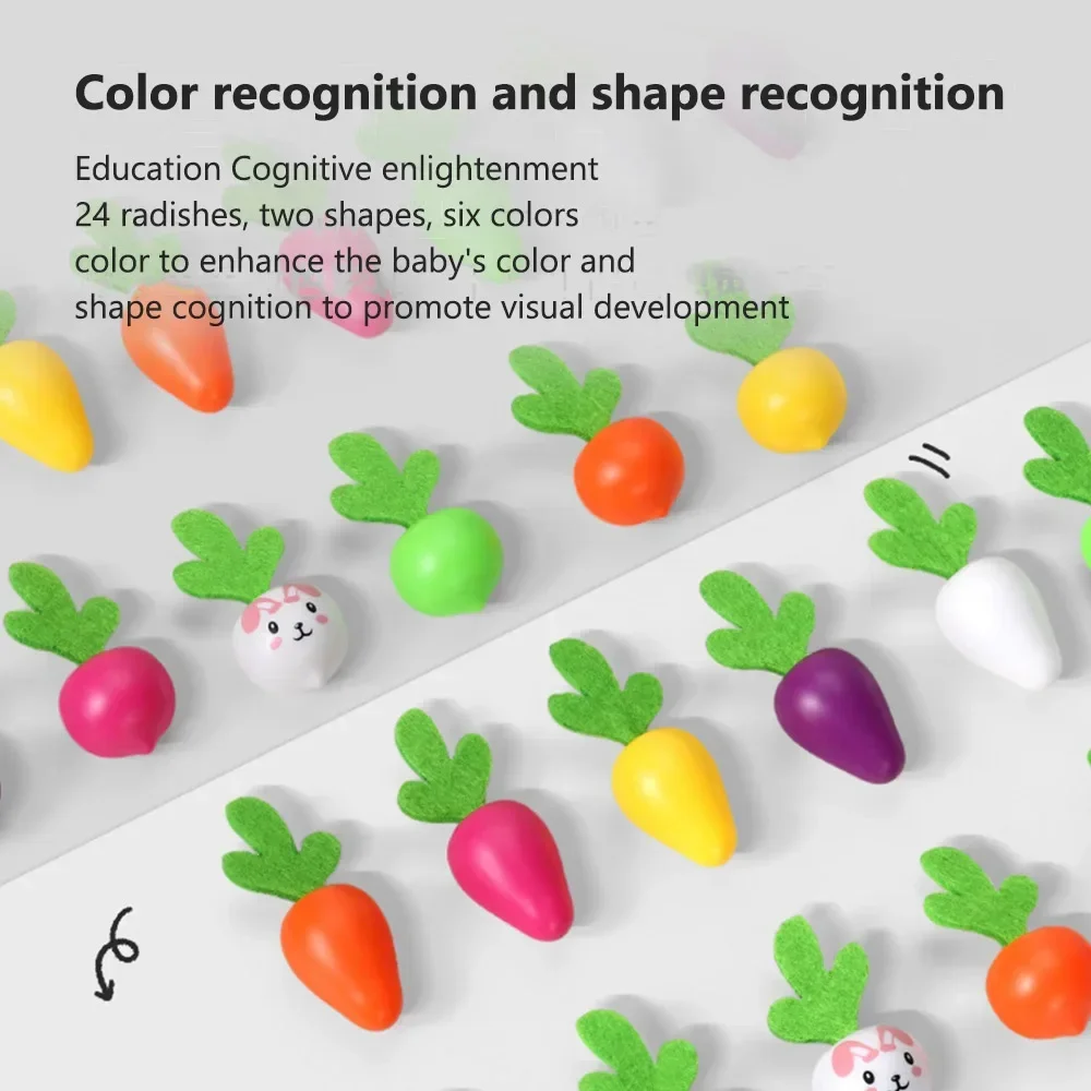 Baby Pull Out Carrot Harvest Game Radish Toys Montessori Toddler Memory Sorting Fine Motor Skills Education Desk Game Teach Tool