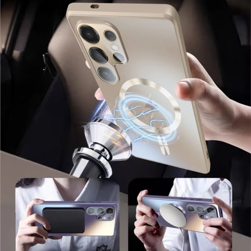 Luxury Matte Hard MagSafe Case with Soft Bumper and Magnetic Shockproof Wireless Charging Capability