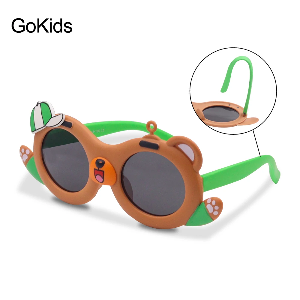 Cute Bear Boy's Polarized Sunglasses For 2-12 Ages 2023 Summer Children's Beach Party Eyeglass Kawayi Girls UV400 Sun Glasses