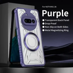 Magnetic Wireless Charging Shockproof Clear Armor Case with Matte Finish - Nothing CMF Phone 1 (PURPLE)