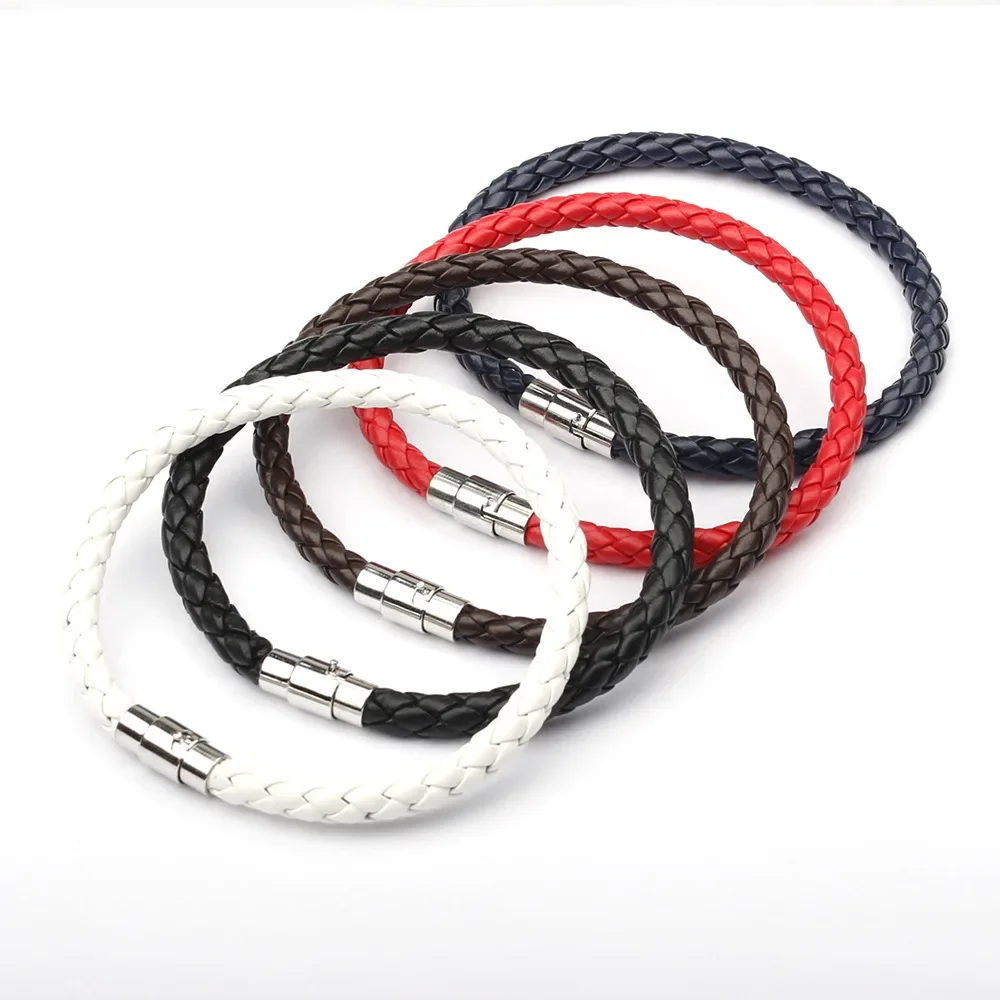 Bracelet Jewelry New Trendy Men Black Leather Bracelet Friendship Bracelets & Bangles Pulseras Hombre Punk Men Jewelry Christmas Gift SL019