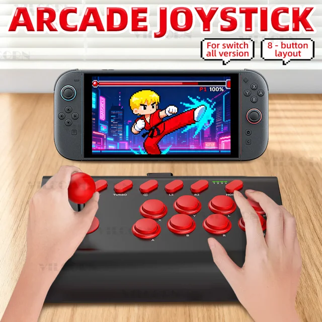 8-Button Arcade Stick For Nintend Switch & Switch Arcade Joystick Controller For PS4 PC Android Fight Stick With Turbo&Macro