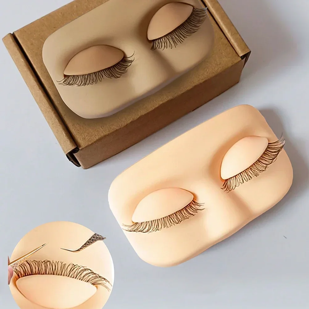 속눈썹 연장 연습용 미니 플랫 모델, 탈부착 가능한 눈꺼풀이 있는 속눈썹 마네킹 헤드