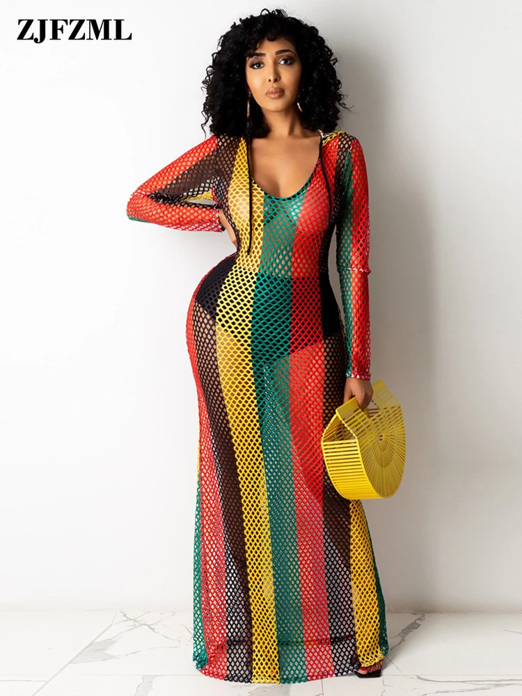 bohemian see through dress