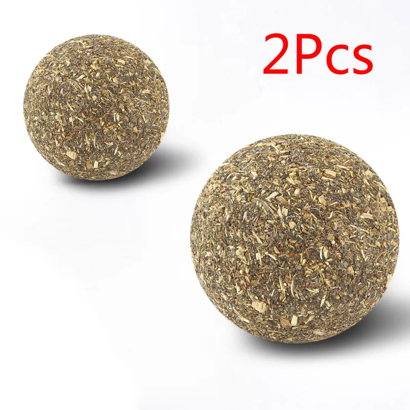 2Pcs Cat Mint Ball Edible Safety Healthy Nature Catnip Ball Clean Teeth Protect The Stomach Home Chasing Game Cat Dog Ball Toys 